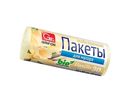 Мешки для мусора 30 л, ароматизированные, Ваниль, бежевые, в рулоне 20 шт., ПНД, 9 мкм, 560х530 мм, GRIFON Aroma, 101-020 V в Павлодаре