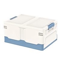Ящик пластиковый складной белый, дно синее, 480х360х240 мм в Павлодаре