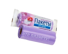 Мешки для мусора 35 л, ароматизированные, сиреневые, в рулоне 20 шт., ПНД, 12 мкм, 560х530 мм, GRIFON Полевые Цветы, 100-034 в Павлодаре