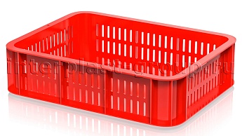 Ящик (лоток) кондитерский перфорированные стенки сплошное дно красный в Павлодаре