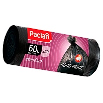 Мешки для мусора 60 л, черные, в рулоне 20 шт., ПНД, 7,4 мкм, 720х600 мм, PACLAN, 600820 в Павлодаре Мешки для мусора 60 л, черные, в рулоне 20 шт., ПНД, 7,4 мкм, 720х600 мм, PACLAN, 600820 в Павлодаре