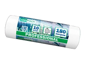 Мешки для мусора 180 л, прозрачные, в рулоне 10 шт., ПВД, 30 мкм, 1100х930 мм, PROFESSIONAL, 180104408 в Павлодаре