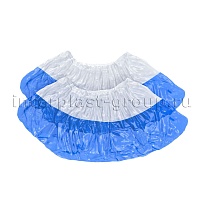 Бахилы бело-синие 1000 шт (500 пар), 48 мкм, двойная подошва, с одной резинкой, Эконом+ в Павлодаре Бахилы бело-синие 1000 шт (500 пар), 48 мкм, двойная подошва, с одной резинкой, Эконом+ в Павлодаре