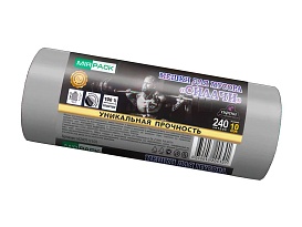 Мешки для мусора 240 л, ароматизированные, серые, в рулоне 10 шт., ПВД 40 мкм, 1500х1100 мм, СИЛАЧИ, sil240111101 в Павлодаре