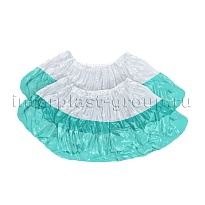 Бахилы бело-бирюзовые 1000 шт (500 пар), 48 мкм, двойная подошва, с одной резинкой, Эконом+ в Павлодаре Бахилы бело-бирюзовые 1000 шт (500 пар), 48 мкм, двойная подошва, с одной резинкой, Эконом+ в Павлодаре