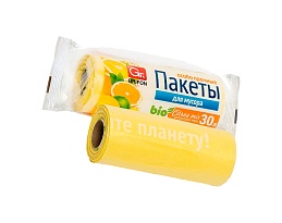 Мешки для мусора 35 л, ароматизированные, желтые, в рулоне 20 шт., ПНД, 12 мкм, 560х530 мм, GRIFON Цитрусовый Микс, 100-033 в Павлодаре