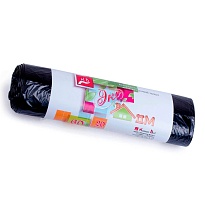 Мешки для мусора 60 л, черные, в рулоне 20 шт., ПНД, 7 мкм, 700х600 мм, Концепция Быта ЭкоДом, 601349 в Павлодаре