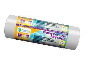Мешки для мусора 60 л, белые, в рулоне 20 шт., ПНД, 7 мкм, 700х600 мм, MIRPACK Classik, 602052 в Павлодаре Мешки для мусора 60 л, белые, в рулоне 20 шт., ПНД, 7 мкм, 700х600 мм, MIRPACK Classik, 602052 в Павлодаре