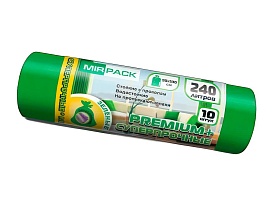 Мешки для мусора 240 л, ароматизированные, зеленые, в рулоне 10 шт., ПВД 45 мкм, 1300х930 мм, PREMIUM+, 240108301 в Павлодаре Мешки для мусора 240 л, ароматизированные, зеленые, в рулоне 10 шт., ПВД 45 мкм, 1300х930 мм, PREMIUM+, 240108301 в Павлодаре