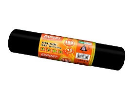 Мешки для мусора 180 л, ароматизированные, черные, в рулоне 10 шт., ПВД, 80 мкм, 1100х930 мм, EXPORT, exp18010142 в Павлодаре