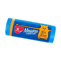 Мешки для мусора 30 л, синие, в рулоне 30 шт., ПНД, 7 мкм, 560х480 мм, Comfort, М0031 (МН 30-30с) в Павлодаре Мешки для мусора 30 л, синие, в рулоне 30 шт., ПНД, 7 мкм, 560х480 мм, Comfort, М0031 (МН 30-30с) в Павлодаре