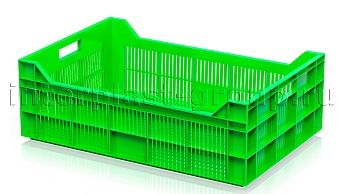 Ящик для овощей, фруктов и ягод перфорированный светло-зеленый в Павлодаре
