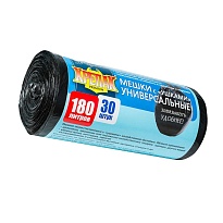 Мешки для мусора 180 л, с ушками, черные, в рулоне 30 шт., ПНД, 20 мкм, 1150х800 мм, Крепак, 4607075710399 в Павлодаре Мешки для мусора 180 л, с ушками, черные, в рулоне 30 шт., ПНД, 20 мкм, 1150х800 мм, Крепак, 4607075710399 в Павлодаре