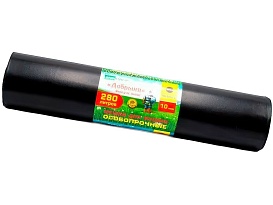 Мешки для мусора 280 л, ароматизированные, черные, в рулоне 10 шт., ПВД 110 мкм, 1400х930 мм, Добрыня, Dob28010black в Павлодаре Мешки для мусора 280 л, ароматизированные, черные, в рулоне 10 шт., ПВД 110 мкм, 1400х930 мм, Добрыня, Dob28010black в Павлодаре