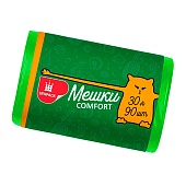 Мешки для мусора 30 л, зеленые, в рулоне 90 шт., ПНД, 6 мкм, 560х480 мм, Comfort, М4268