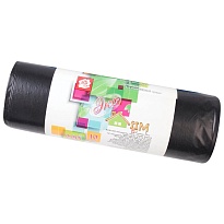 Мешки для мусора 220 л, черные, в рулоне 10 шт., ПВД, 29 мкм, 1100х830 мм, Концепция Быта ЭкоДом, 604924 в Павлодаре