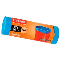 Мешки для мусора 80 л, синие, в рулоне 20 шт., ПНД, 12 мкм, 900х700 мм, PACLAN Classic, 606335 в Павлодаре