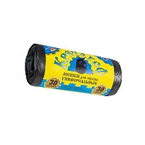 Мешки для мусора 30 л, с ушками, черные, в рулоне 30 шт., ПНД, 8 мкм, 580х460 мм, Крепакоф, 4607075710238 в Павлодаре Мешки для мусора 30 л, с ушками, черные, в рулоне 30 шт., ПНД, 8 мкм, 580х460 мм, Крепакоф, 4607075710238 в Павлодаре
