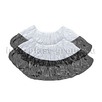 Бахилы бело-черные 1000 шт (500 пар), 48 мкм, двойная подошва, с одной резинкой, Эконом+ в Павлодаре