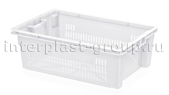 Ящик универсальный для овощей, фруктов и хлеба перфорированные стенки сплошное дно белый в Павлодаре